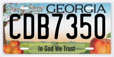 GA license plate CDB7350