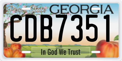 GA license plate CDB7351