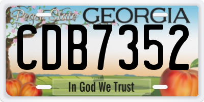 GA license plate CDB7352