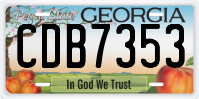 GA license plate CDB7353