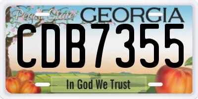 GA license plate CDB7355