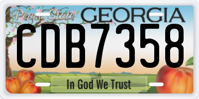 GA license plate CDB7358