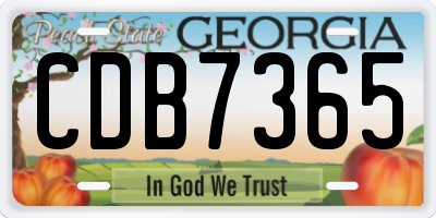GA license plate CDB7365