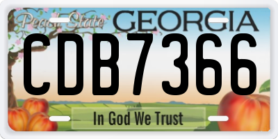 GA license plate CDB7366