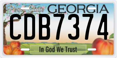 GA license plate CDB7374