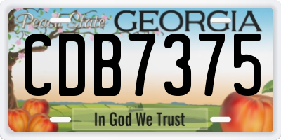 GA license plate CDB7375