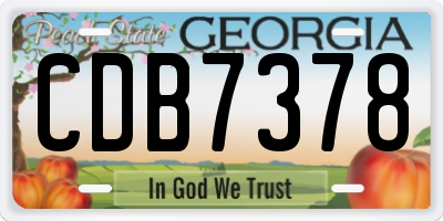 GA license plate CDB7378