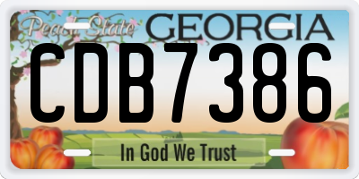 GA license plate CDB7386