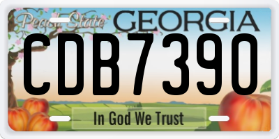 GA license plate CDB7390