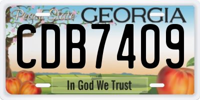 GA license plate CDB7409
