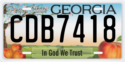 GA license plate CDB7418