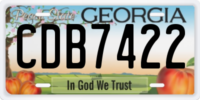 GA license plate CDB7422