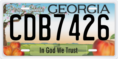 GA license plate CDB7426