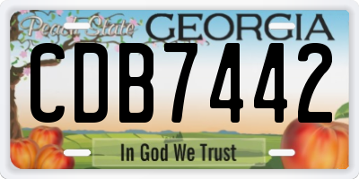 GA license plate CDB7442