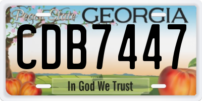 GA license plate CDB7447