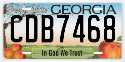GA license plate CDB7468