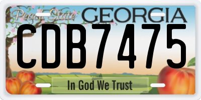 GA license plate CDB7475