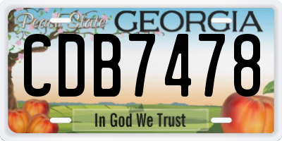 GA license plate CDB7478
