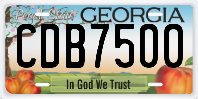 GA license plate CDB7500