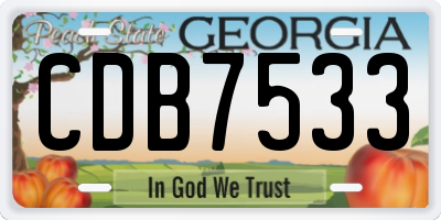 GA license plate CDB7533