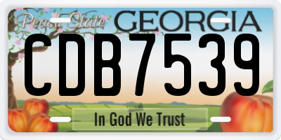 GA license plate CDB7539