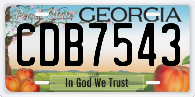 GA license plate CDB7543