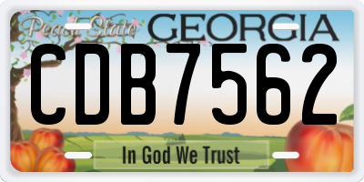 GA license plate CDB7562