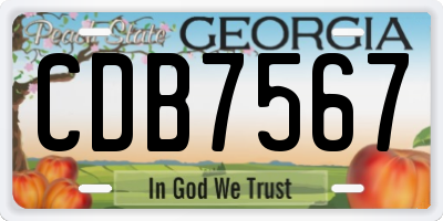 GA license plate CDB7567