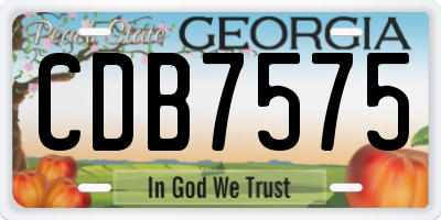 GA license plate CDB7575