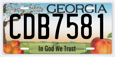 GA license plate CDB7581