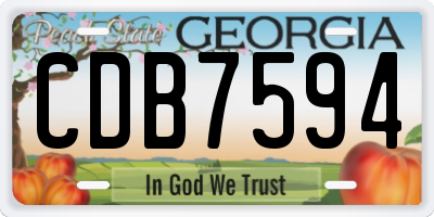 GA license plate CDB7594