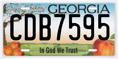 GA license plate CDB7595