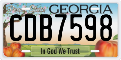 GA license plate CDB7598
