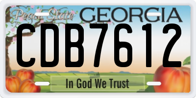 GA license plate CDB7612