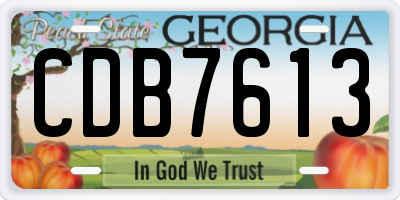 GA license plate CDB7613