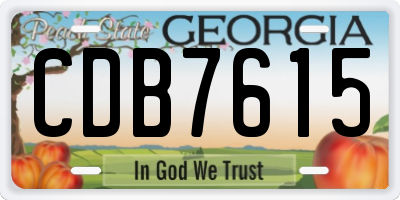 GA license plate CDB7615