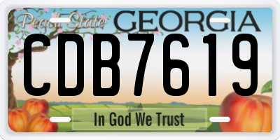 GA license plate CDB7619