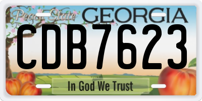 GA license plate CDB7623