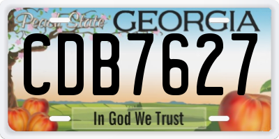 GA license plate CDB7627