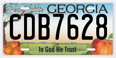 GA license plate CDB7628