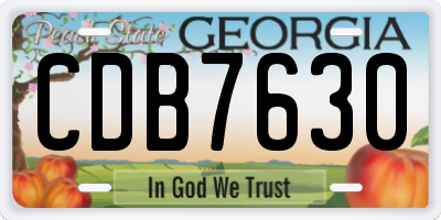 GA license plate CDB7630