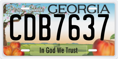 GA license plate CDB7637