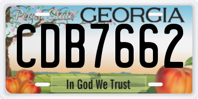 GA license plate CDB7662