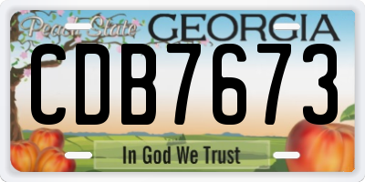 GA license plate CDB7673