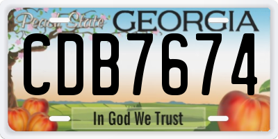 GA license plate CDB7674