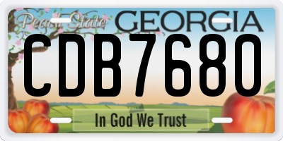GA license plate CDB7680