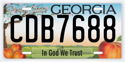 GA license plate CDB7688