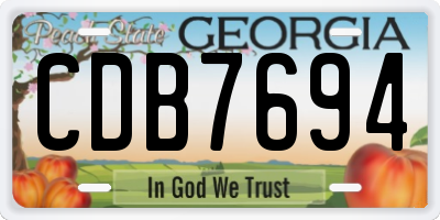 GA license plate CDB7694