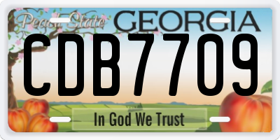 GA license plate CDB7709
