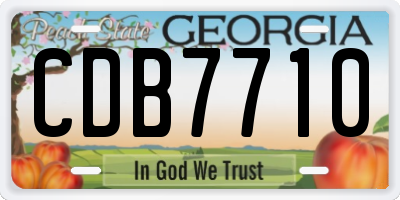 GA license plate CDB7710